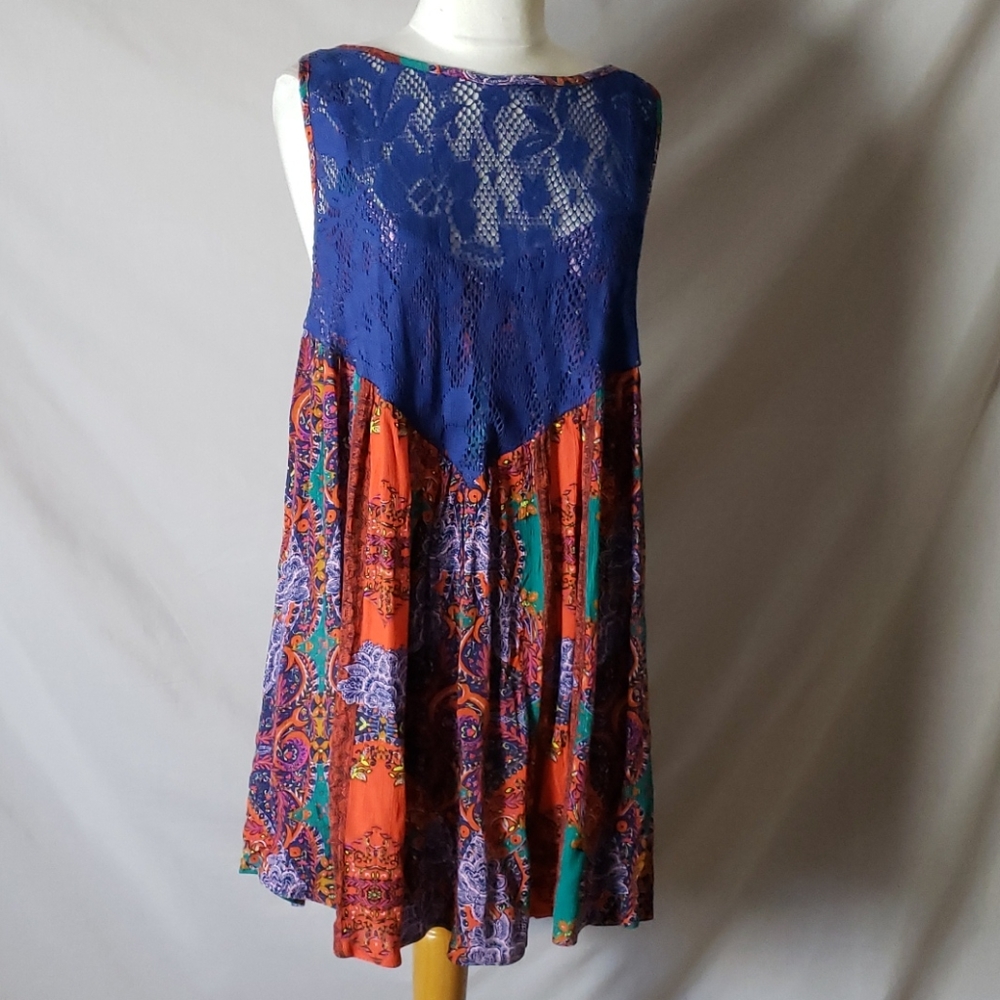 New Free People Count Me In Trapeze Mini Dress